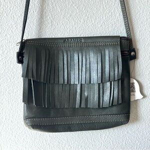 Arandu Genuine Leather Fringe Shoulder Bag